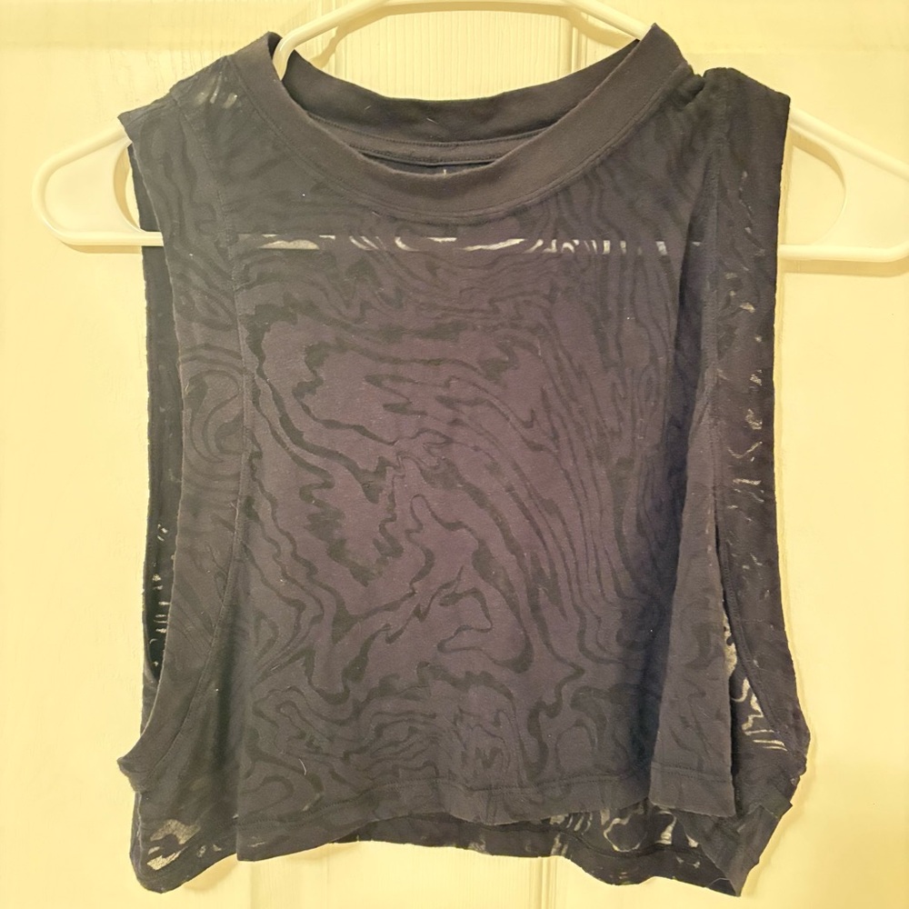 lululemon athletica Black Sheer Crop Top